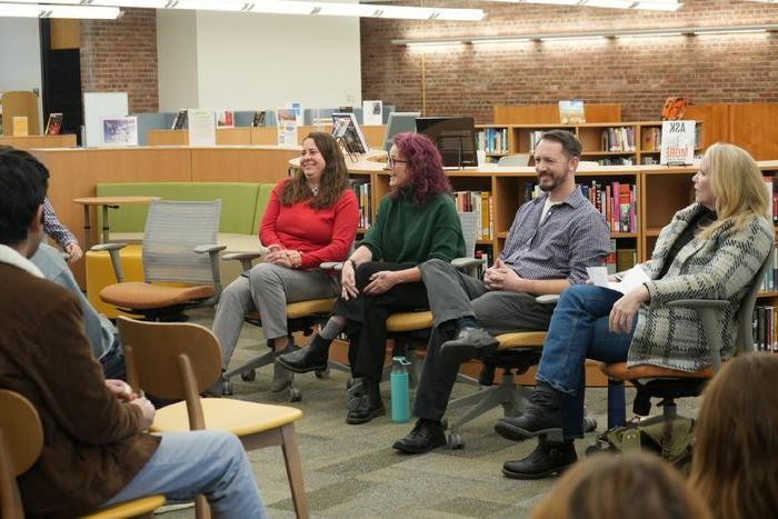 Four faculty members speak about research in the library